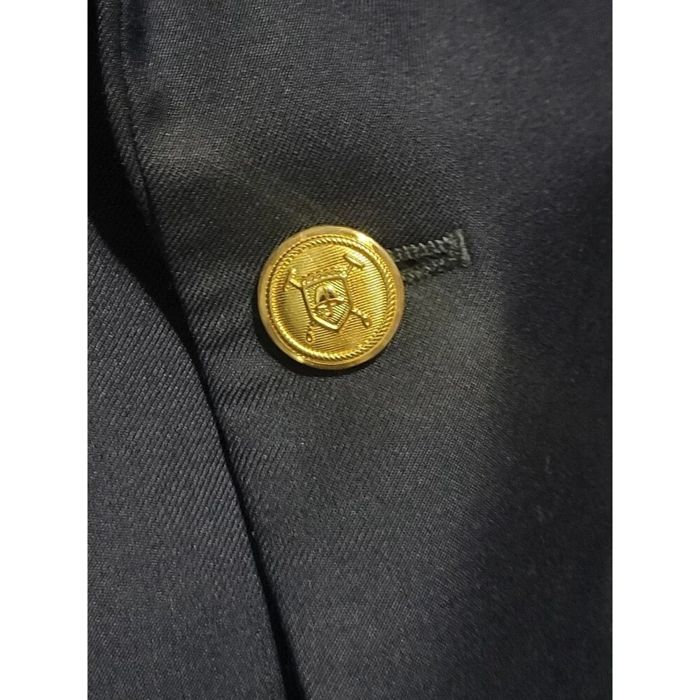 Lauren Ralph Lauren 48 XL blazer jacket 2 button lining faux pockets navy wool